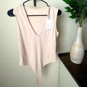 Women's Cream Sleeveless Bodysuit
